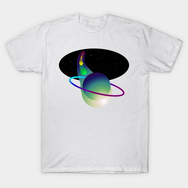 Pop out pocket Wormhole Universe T-Shirt by Student-Made